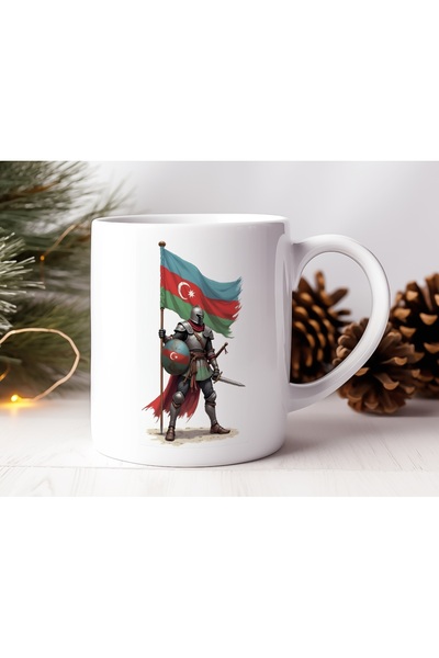 Beramussa Azerbaijan Flag Gladiator Design Mug – Powerful Concept Illustratio...