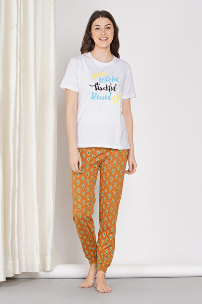 LAUREN SMITH Women's Pajama Set Short Sleeve Top with pants 2 Piece Sleepwear...