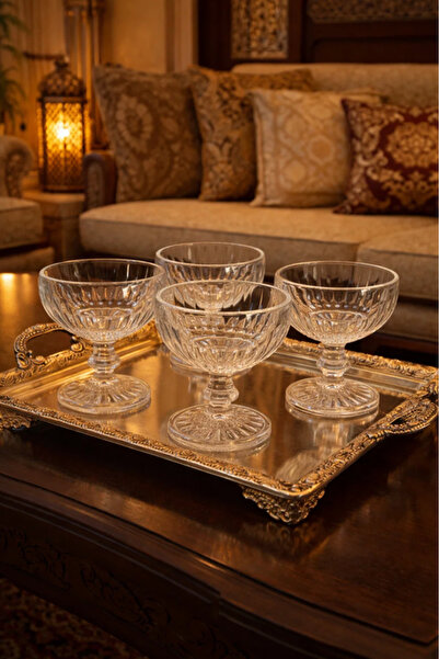 Urbanza Elegant 4-Piece Crystal-Style Glass Dessert Serving Cups