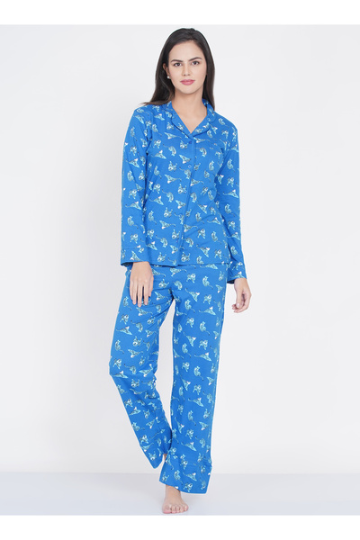 LAUREN SMITH Women's Pajama Set Full Sleeve Top with pants 2 Piece Sleepwear ...