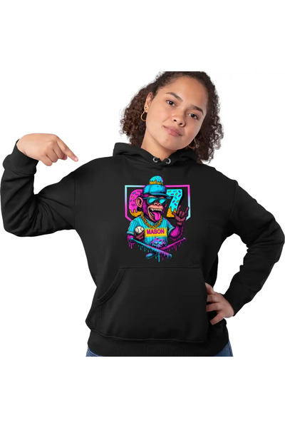 OEM Women's Hoodie Six Seven Baseball Monkey 67 Meme