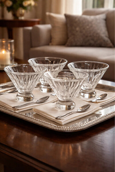 Urbanza 4-Piece Crystal-Style Glass Dessert Bowl Set