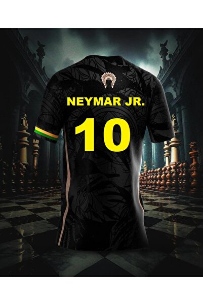 Lion Spor Brazil Special Patterned Black Jersey Women's T-Shirt Neymar Jr 10