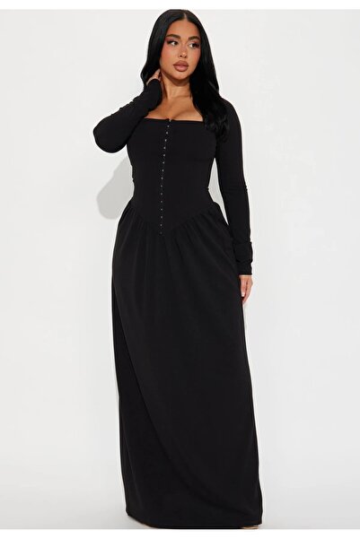 FASHION NOVA Angelina Düşük Bel Korseli Maksi Elbise