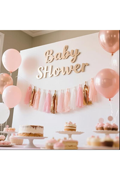 Partifabrik Декорация за рожден ден с пискюли, 20 броя, розово-златисто, розо...