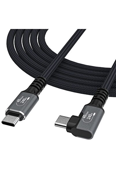 Other Kabel przewód kątowy USB-C Thunderbolt 4 240W 1.5m 4K - czarny