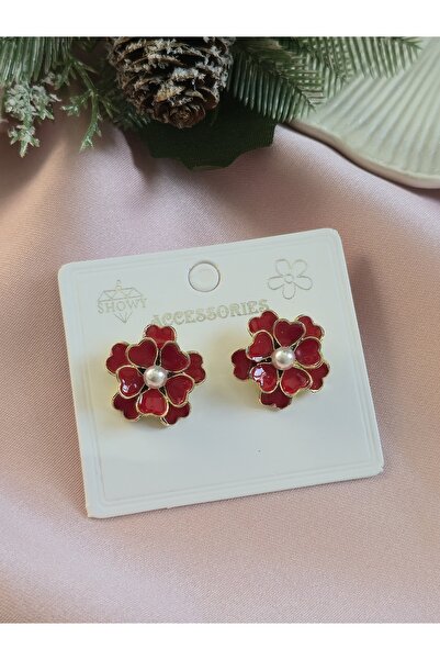 Glamluxe Pearl Earrings with Flower Motif