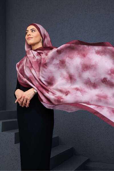 aldyoo Batik Desen Pamuk Viskon Soft Şal Koyu Bordo (Vişne Çürüğü)