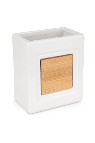 Other Kubek łazienkowy dolomitowy drewniany biały