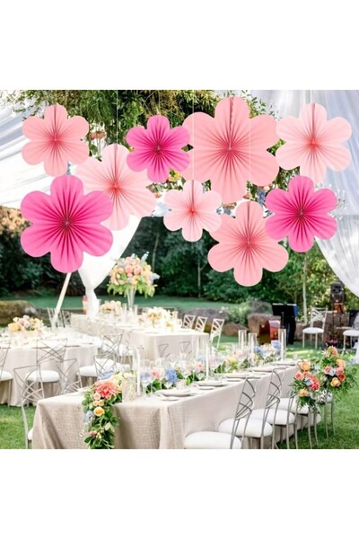 LOTUS PARTY مروحة بألوان وردية فوشيا - زينة عيد ميلاد على شكل مروحة بألوان ور...