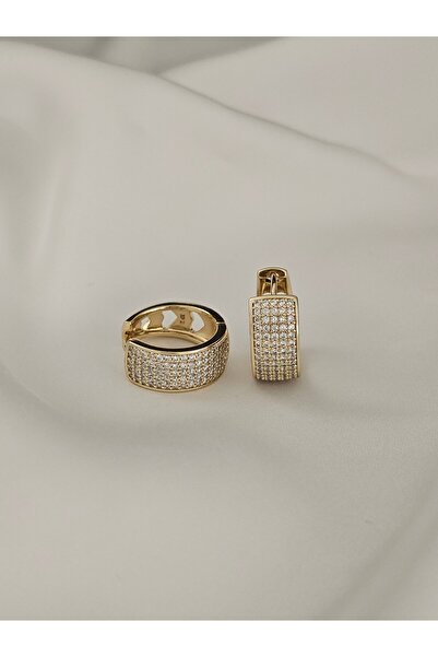 Zivazer Store Kadın kararmaz Xuping taş işlemeli halka küpe