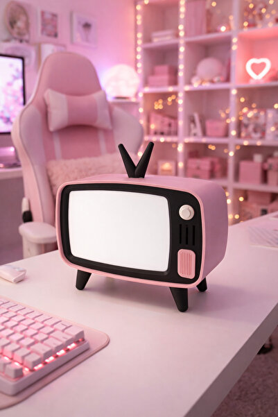 Dekor atolyem Vintage Retro TV Dekoratif Aydınlatma Lambası