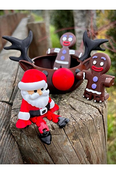 pynarix Gingerbread Men 🍪   Articulated Santa Claus–3D Animated Mini Christm...