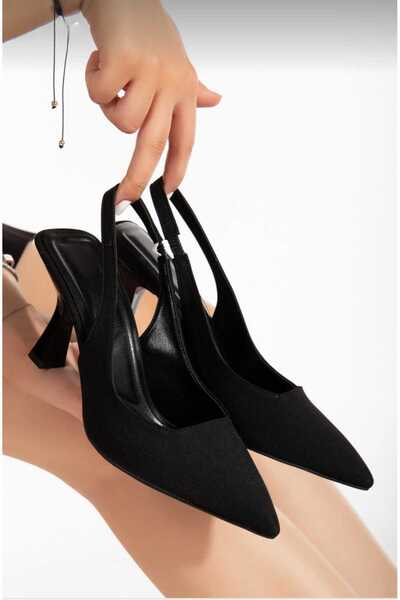 KILIÇ حذاء نسائي مفتوح من الخلف مصنوع من الساتان بارتفاع كعب 7 سم