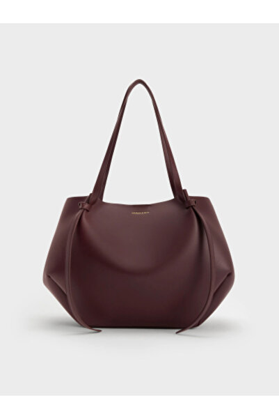 Charles&Keith Charles & Keith Large Calla Tote Bag - Wineberry Red