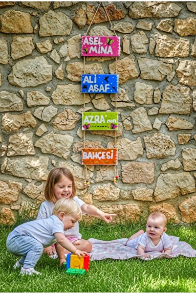 buraxe 4 parça halatlı ahşap pano set,çocuklara özel bahçe,balkon dekoru,kişi...