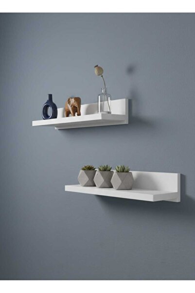 Mavi kare mobilya Modern rubi duvar rafı 2'li set MDF 35 Cm