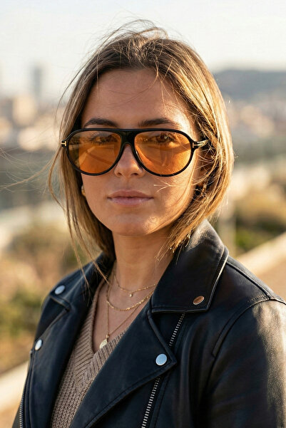 Kapin Slate Damla Retro Pilot Unisex Güneş Gözlüğü - Turuncu