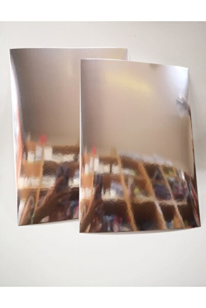 Linea Metalik Gümüş Aynalı Fon Kartonu - 25x35 - 2 Adet - Anaokulu Özel Eğiti...