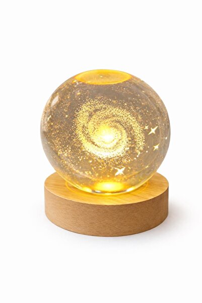 Yeliz Samanyolu Desenli Cam Küre - Kristal Masa Lambası - Doğum Günü sevgilil...