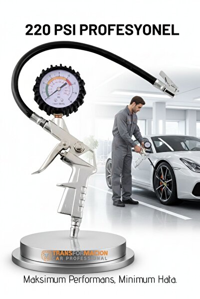 Transformacion Profesyonel Lastik Şişirme Tabancası ve Hava Saati 220 PSI 16 ...