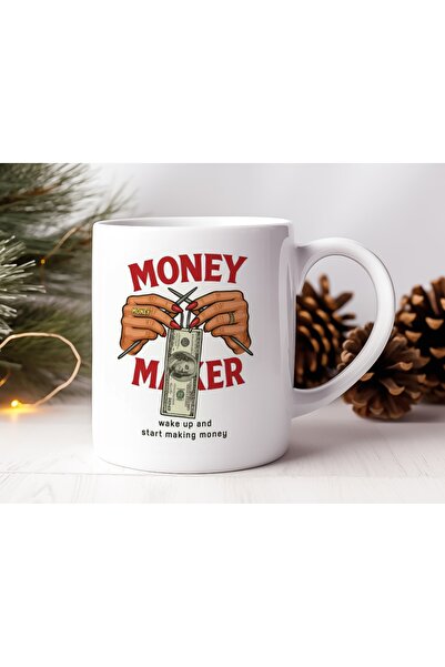 Beramussa Money Moker Mug with Written Illustration Design - Motivational and Financial Themed Gift
