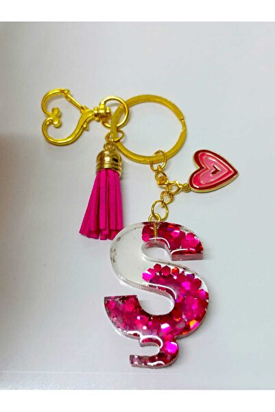demirbasavm Handmade Letter S Epoxy Keychain