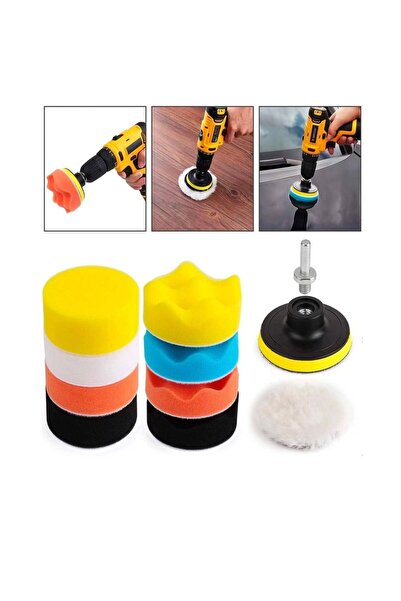 SARA HIRDAVAT Pasta Cila Polisaj Sünger Seti 115mm Matkap Uyumlu Set 11 Parça