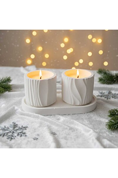 ysftasarım dekoratif mumluk 3 lü set