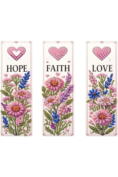 iğne izi مجموعة فواصل كتب للرسم بالماس ثلاثية الأبعاد - طقم من 3 قطع |   مجمو...