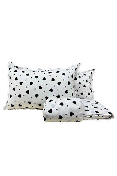 Hayal çeyiz Double Duvet Cover Set with Elastic Fitted Sheet Heart Pattern