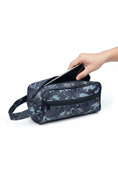 Blue Burry Men’s Handbag - Mens Camouflage Travel Utility Pouch with Handle -...