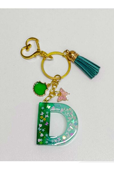 demirbasavm Handmade Letter D Epoxy Keychain