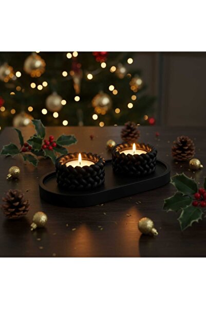 ysftasarım dekoratif mumluk 3 lü set