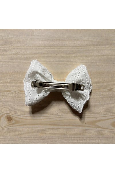 EGOMİ Large White Bowknot Automatic Buckle