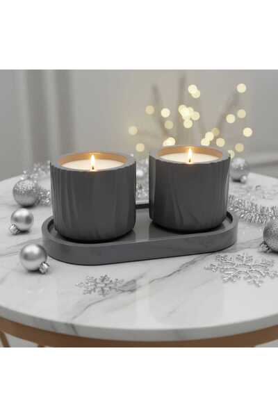 ysftasarım dekoratif mumluk 3 lü set