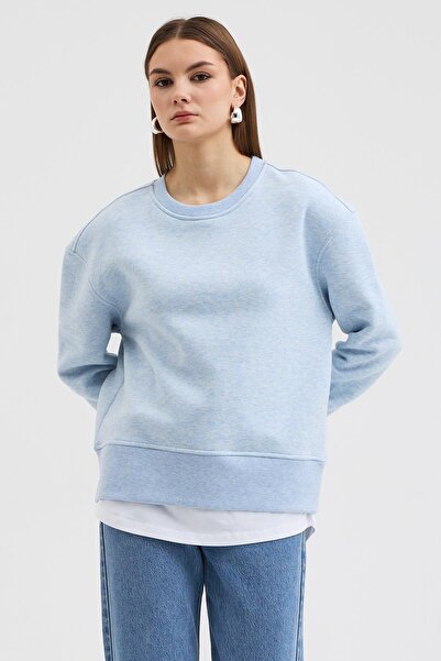 Lijuri Crew Neck Sweatshirt with Skirt and Sleeve Detail T-Shirt 3492