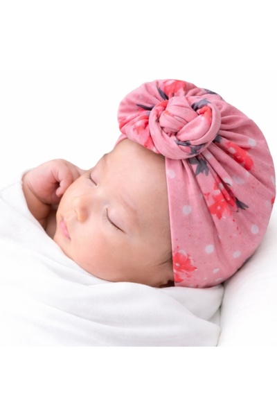 Pure Boutique Caciulita roz tip turban cu imprimeu viu colorat