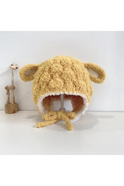 HANNA Caciulita galben mustar pentru bebelusi cu urechiuse - Happy