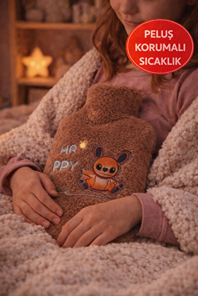 TOYFEST Peluş Kılıflı Sıcak Su Torbası 500 ML Kahverengi – Çocuk & Yetişkin İ...