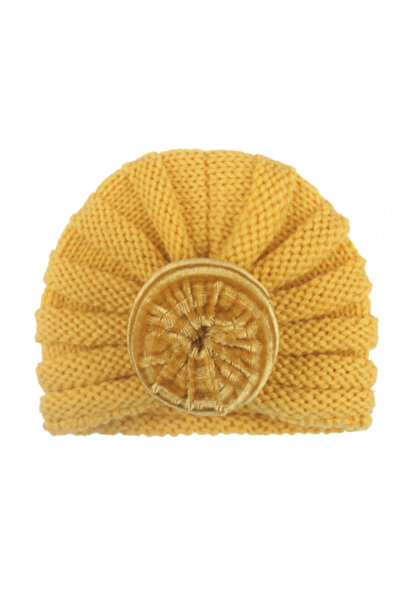 HANNA Caciulita galbena crosetata tip turban