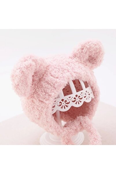 Pure Boutique Caciulita roz pentru bebelusi cu urechiuse