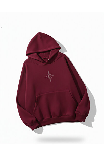 Mayer Butik Unisex Men/Women Compass Stone Printed Cotton Oversized Hooded Sw...