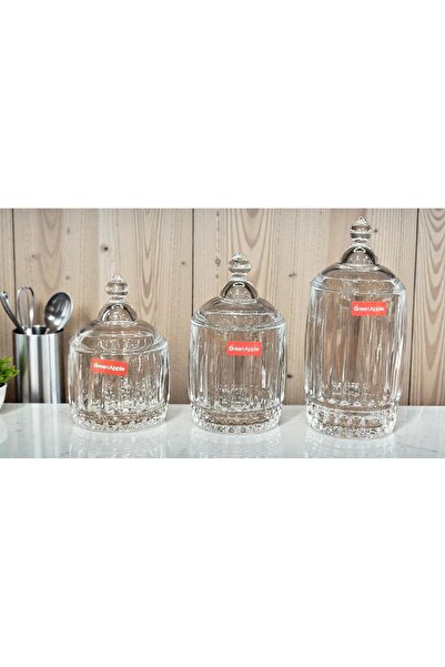 AR HOME Luxury Coffe Tea Storage GLASS -Jar Set-3 Pcs