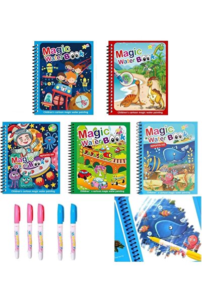 Aputue Water Coloring Book, 5 Pack of Drawing Books for Kids with Water Revea...