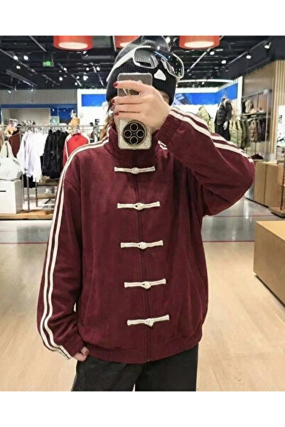 Touz Moda Double Striped Oversized China Unisex Jacket