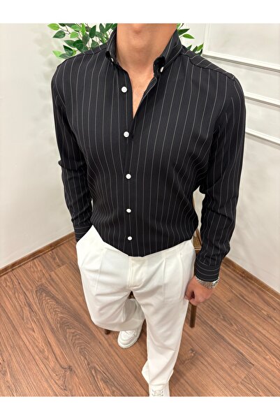 BARMEN STORE LIKRALI DABIL KUMAS CIZGILI GÖMLEK