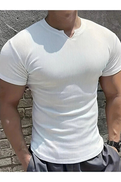 ETİLER COLLECTION Özssa Men's Short Sleeve Crew Neck Twisted T-Shirt