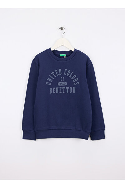 Benetton Lacivert Erkek Çocuk Baskılı Sweatshirt 3EB5C10R5