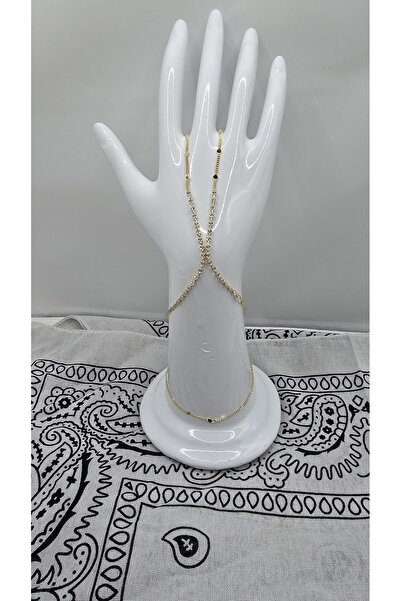 NO NAME Stainless Steel Gold Color Drop Model Zircon Stone Şahmeran